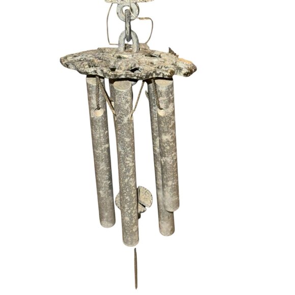 Vintage Metal Rooster Wind Chime With Hanging Bird Accent - Picture 11 of 12